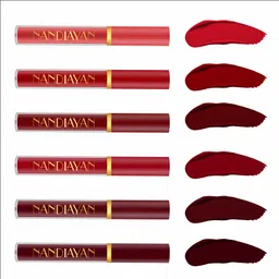 nandiayan 6Pcs Long Lasting Matte Liquid Lipstick Combo–Waterproof,Red& Maroon Shades SetC image 3