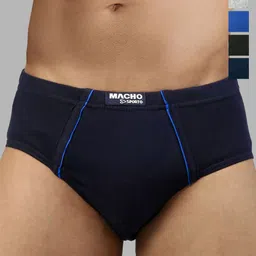 MACHO Pack Of 4 Pure Combed Cotton Anti-Bacterial Basic Briefs-image-96