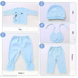 Reshus Kids Pack Of 5 Pcs Cotton Apparel Gift Set image 4