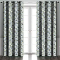 Aura Blue & Grey 2 Pieces Printed Long Door Curtains-picture-20