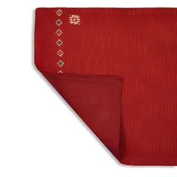 Fabindia 9 Pieces Red & White Cotton Ahava Embroidered Table Linen Set image 2