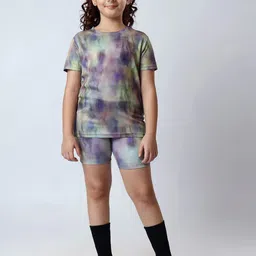 UMILDO Girls Printed Short Sleeves T-shirt With Shorts-image-76