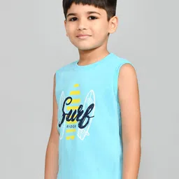 Lux Cozi Boys Typography Printed Round Neck Pure Cotton T-shirt With Shorts image 4