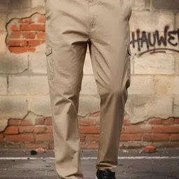 HAUWER Men Mid-Rise Relaxed Easy Wash Cargos Trousers-image-93