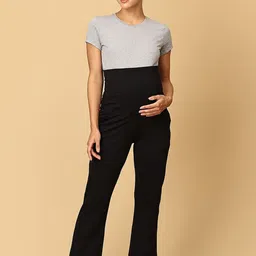 The Mom Store Women Pack Of 2 Cotton Comfy Maternity Trackpants image 4