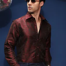 Campus Sutra Comfort Opaque Cotton Regular Fit Casual Shirt-image-53