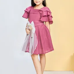 Peppermint Cold-Shoulder Crepe Fit & Flare Dress image 5