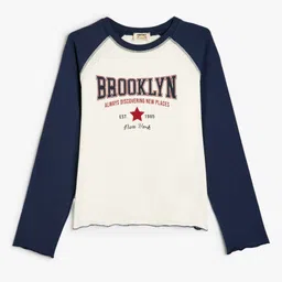 Koton Girls Typography Printed Applique T-shirt-picture-28