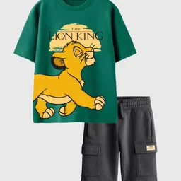 Nap Chief Kids The Lion King Sunset Printed Pure Cotton T-Shirt With Shorts-picture-48