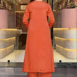 SZN Plus Size Floral Embroidered Pleated Thread Work A-Line Kurta With Trousers & Dupatta image 2