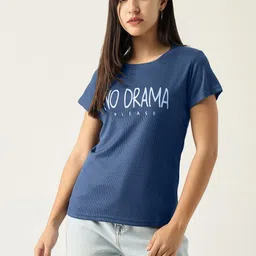 SHOWOFFFF Women Typography Printed Slim Fit T-shirt image 5