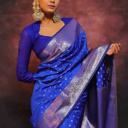 Shriyangan Ethnic Motifs Woven Design Zari Pure Silk Kanjeevaram Saree image 4