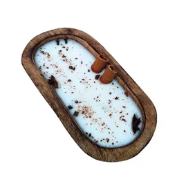 Akira Furnishings Brown & White 1 pieces Wooden Candle image 3