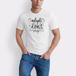 Seekbuylove Men Typography Printed Round neck Short Sleeves Bio Finish Cotton T-shirt image 5