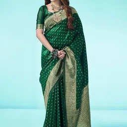 SANISA Woven Design Zari Silk Blend Handloom Saree-image-66