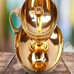 Skywalk Unisex Brass Akhand Jyoti Diya With Handle image 2