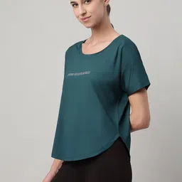 MKH Women Typography Printed Drop-Shoulder Sleeves Dri-FIT T-shirt-picture-28