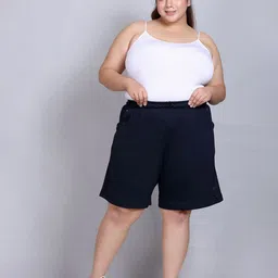 CUPID Women Cotton Plus Size Mid-Rise Lounge Shorts image 2