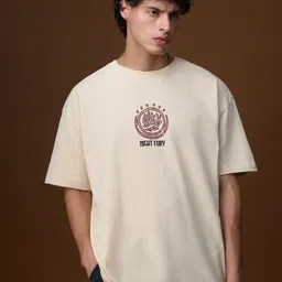 The Souled Store Oversized Shadow Wings Graphic Printed Pure Cotton T-Shirt image 3