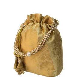 Milan's Creation Textured Bucket Shoulder Bag With Fringed Details image 3