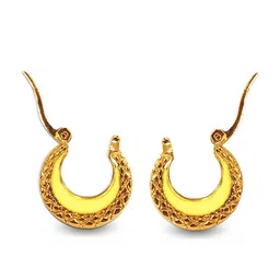 Teeragaj Stainless Steel Crescent Shaped Hoop Earrings image 2