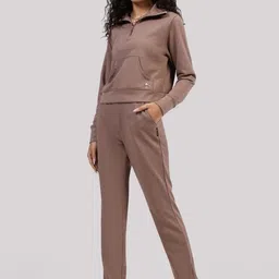 Blissclub Women Relaxed Straight Leg Straight Fit High-Rise Trousers-image-13