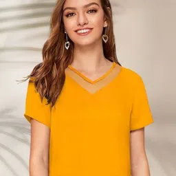 DressBerry Women V-Neck Slim Fit T-shirt-image-76