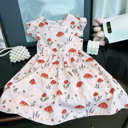 FOREVER FRIDAY Girls Cotton Printed A-Line Dress-picture-34