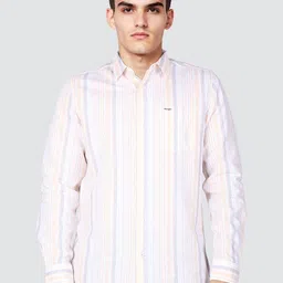 Wrangler Men Striped Regular Fit Spread Collar Long Sleeves Casual Shirt-image-0