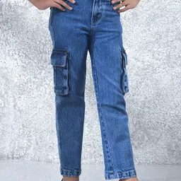 Crimsoune Club Girls Regular Fit Mid-Rise Light Fade Jeans-image-80