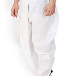 FANZI Men Cotton Solid Drawstring Dhoti Pant image 3