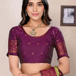 Snofi Creation Woven Design Zari Kanjeevaram Saree image 2