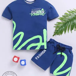 YK X Tinyo Boys Pure Cotton Printed T-shirt with Shorts image 2