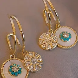 Lady Raiment Gold-Plated Circular Charms Half-Hoops Earrings-picture-38