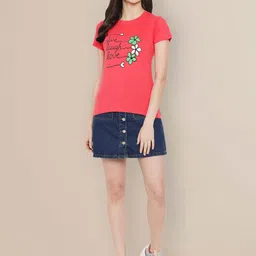 Metronaut Women Pack of 3 Graphic Printed Round Neck Cotton T-shirts image 5