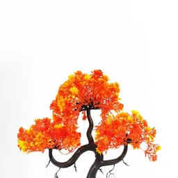 Dekorly Orange Plastic Artificial Flowers & Plants With Pot image 3