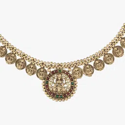 Adwitiya Collection 24KT Gold-Plated Stones-Studded & Beaded Jewellery Set image 4