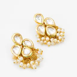 Anouk Gold Plated Kundan Studded & Beaded Jewellery Set image 5