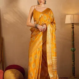 Anouk Rustic Zari Silk Blend Sungudi Saree-image-20