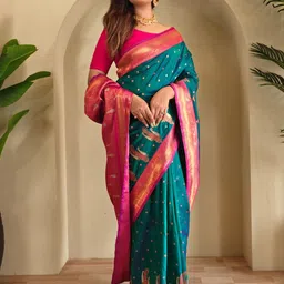 Mameraa Woven Design Zari Art Silk Handloom Saree image 3