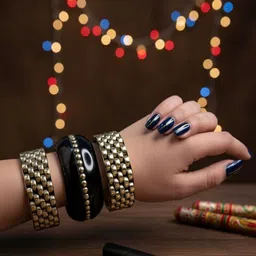 TAG 7 Set Of 3 Textured Ethnic Bangles-image-77