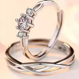 Ringzinnie Set Of 2 Stones Studded Couple Adjustable Finger Rings-picture-29
