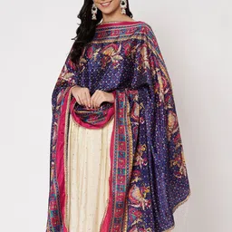 AKSHADEEP Ethnic Motifs Printed Art Silk Foil Print Dupatta image 4