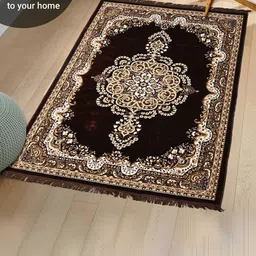 RUBOXA Cream-Coloured Ethnic Motifs Cotton Carpet image 5