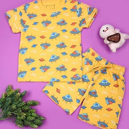 V-Mart Boys Printed Pure Cotton Round Neck T-shirt With Shorts-picture-46