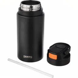 Nertz Lifestyle Black & Orange Single Stainless Steel Solid Double Wall Vacuum Water Bottle image 4