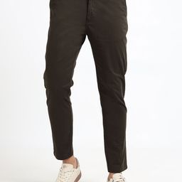 U.S. PITCHERS Men Slim Fit Low-Rise Cotton Chinos Trousers-picture-24