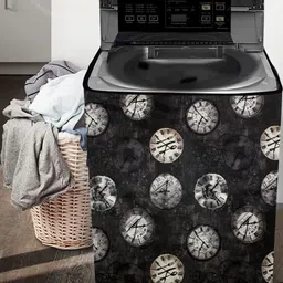 The Furnishing Tree Washing Machine Cover Analog Pattern Black Compatible for Whirlpool 7 Kg Fully- image 5