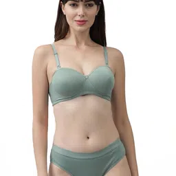 samvar Women Red,Pink,Green Cotton Bra Panty Set for Lingerie Set Undergarments Pack of 3 image 5