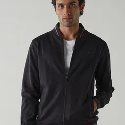 Reid & Taylor Men Mandarin Collar Front Open Sweatshirt-picture-28